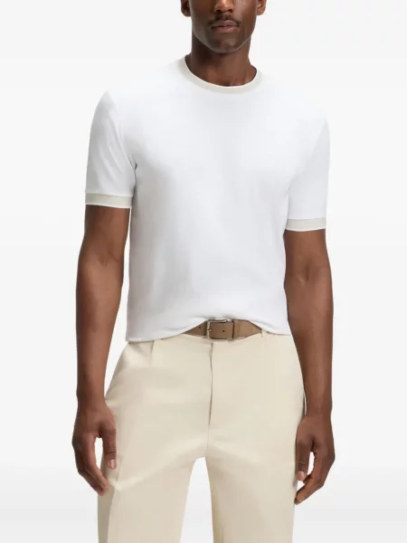 Tricou Boss cu decolteu rotund alb