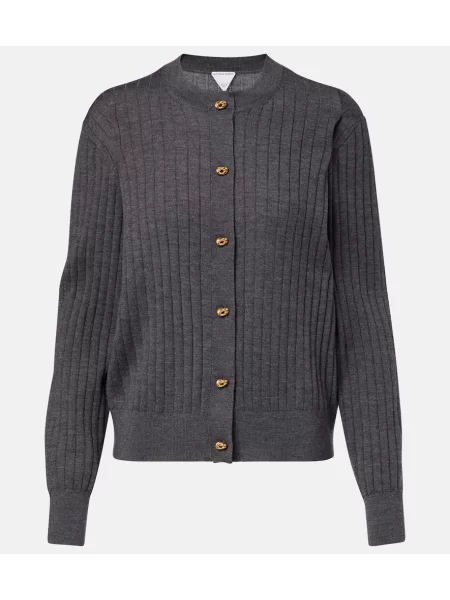 Cardigan Bottega Veneta de lână gri