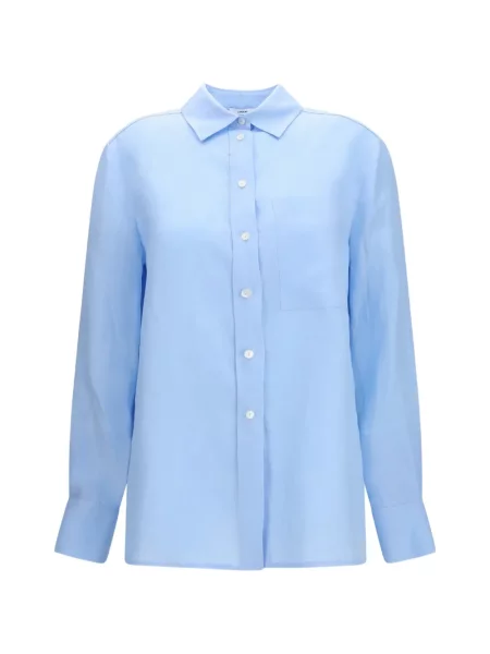 Lniana koszula z lnu Lardini niebieska