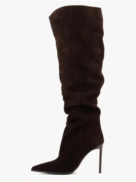 Замшеві Ботфорти LeBERDES коричневий