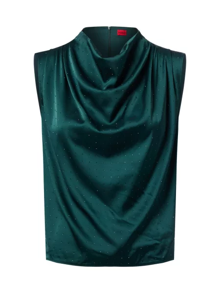 Satynowy top Hugo zielony