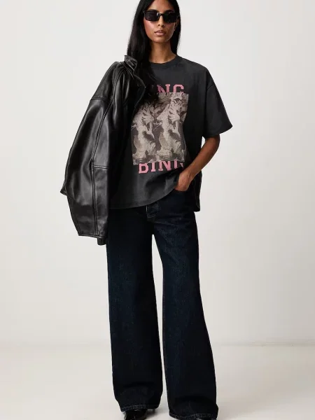 Anine Bing Cade Tiger Bing t-shirt γυναικείο μαύρο