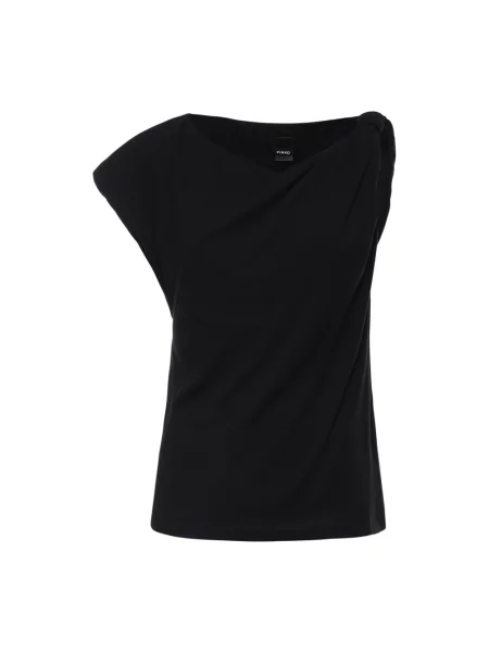 Lniana koszulka Pinko czarna