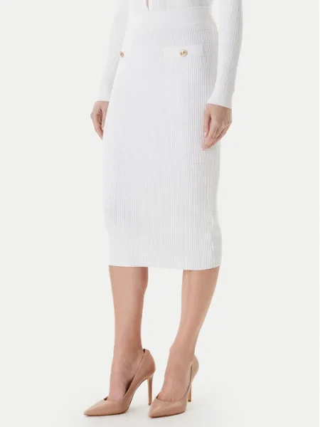 Guess Fustă tip creion alb