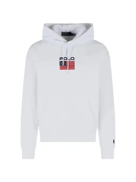 Fleece κορδόνι περίσφιξης φλις φούτερ Polo Ralph Lauren με αυτόγραφο λευκό