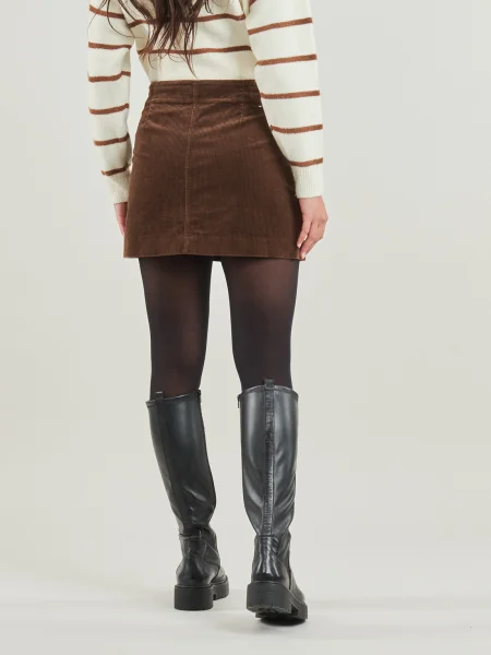Menčestrová mini sukňa Tommy Hilfiger hnedá
