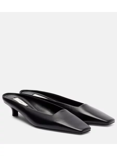 Papuci tip mules Toteme din piele negru