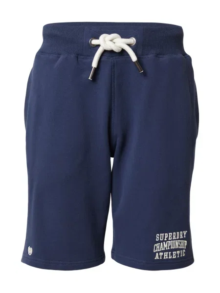 Superdry Pantaloni bleumarin alb