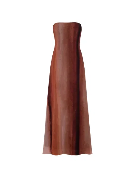 Rochie maxi Baobab fără bretele maro