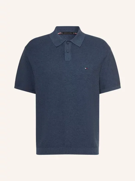Tommy Hilfiger Koszulka Polo Z Pikowanym Wzorem blau granatowe