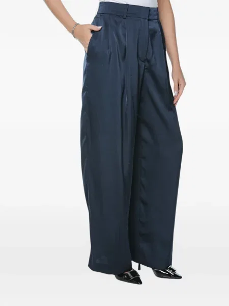 Pantaloni Michael Kors din satin albastru