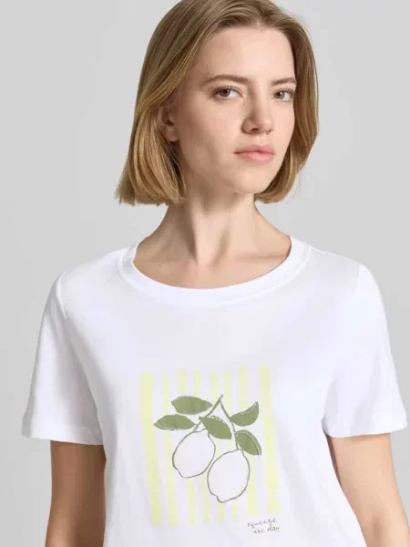 Męski t-shirt o kroju regular fit z czystej bawełny S.oliver Red Label biała