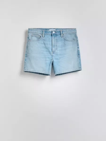 Reserved Pantaloni scurți straight din denim albastru