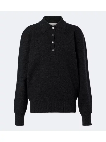 Tricou polo Róhe de lână gri