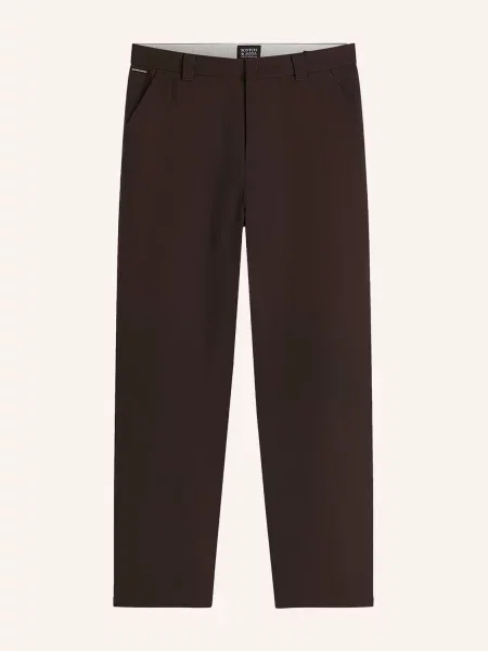 Scotch & Soda Chino Kalhoty Harper Volný Střih S Zužujícími Se Nohavicemi tmavě hnědá