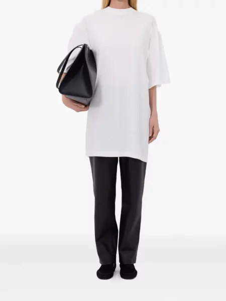 Tricou Loulou De Saison cu decolteu rotund alb