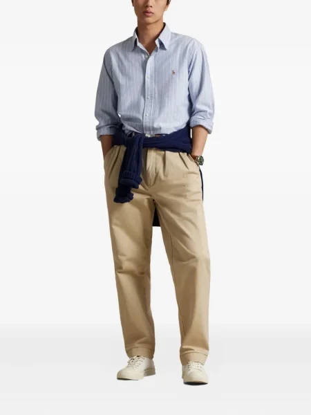 Tricou polo Polo Ralph Lauren cu imagine cu dungi din țesătură twill albastru