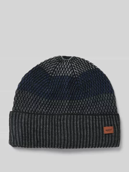 Czapka beanie z naszywką z logo model ‘MIGUEN’ Barts czarna