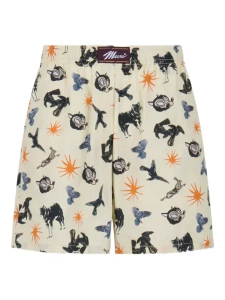 Pantaloni scurți Marni cu imagine alb