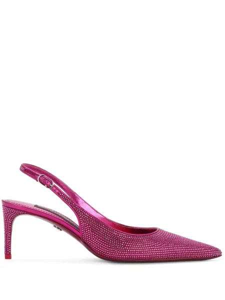 Pantofi cu toc Dolce & Gabbana slingback roz