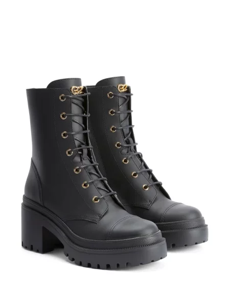 Nėriniuotos auliniai batai Giuseppe Zanotti su raišteliais juoda
