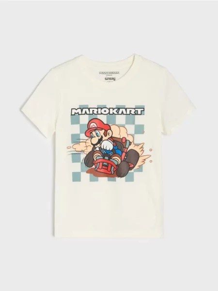 Sinsay Tričko Super Mario bílá