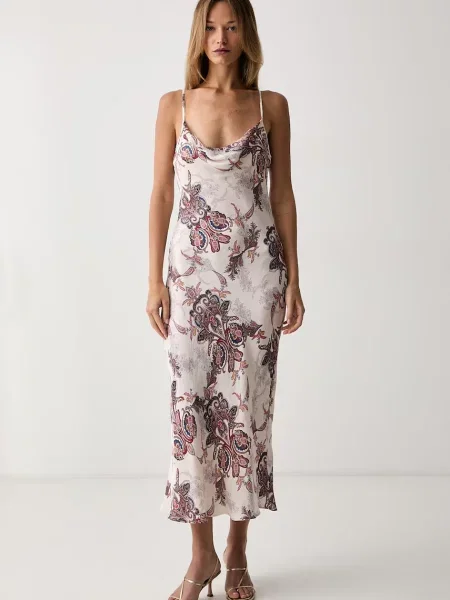 Guess rochie lenjerie intimă cu vâscoză AKILINA bej