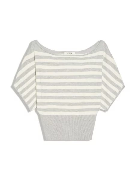 Bershka Pulover gri deschis / lână alb
