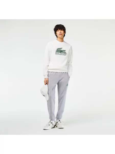 Lacoste Spodnie Dresowe Z Nadrukiem Slim Fit szare