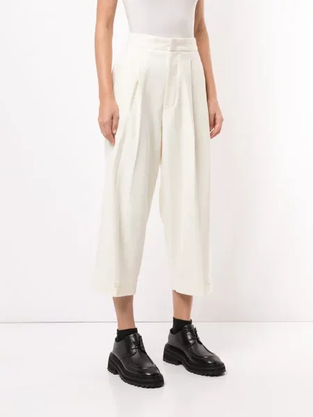 Pantaloni Y's conici alb