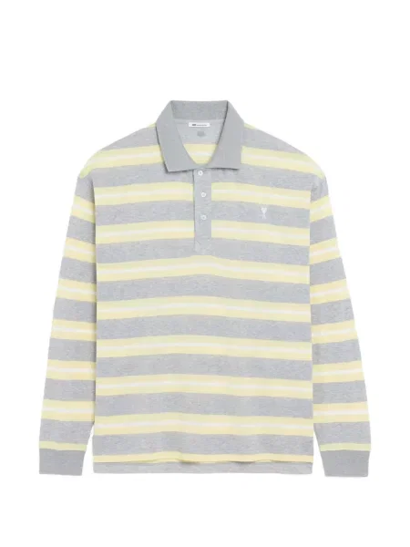 Tricou polo Ami Paris gri