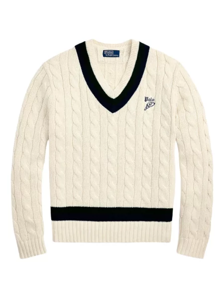 Pulover Polo Ralph Lauren cu broderie cu decolteu în V