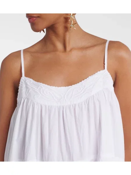 Rochie Juliet Dunn cu broderie din poplin alb