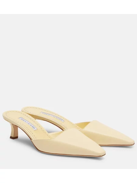 Usnjene mules Manolo Blahnik rumena