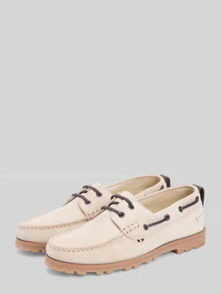 Loafersy z naturalnej skóry Tommy Hilfiger beżowe