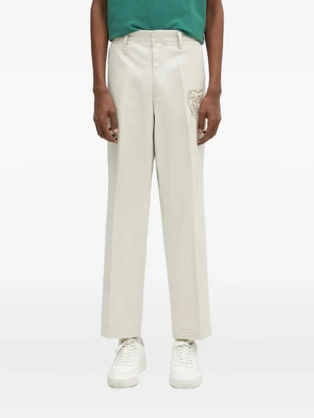 Plisované kalhoty Human Made s výšivkou se srdcovým vzorem