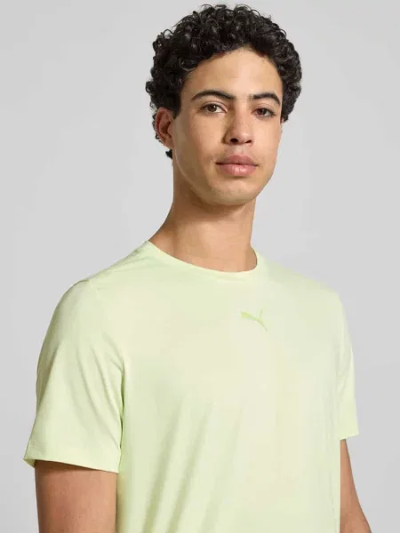 Koszulka T-shirt w kroju regular fit z nadrukiem logo model Cloudspun' Puma Performance żółta