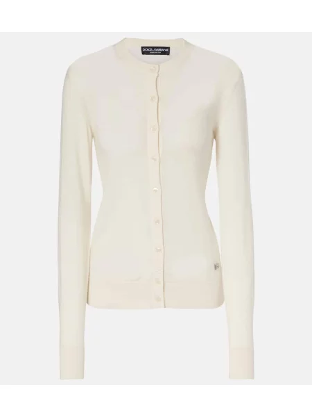 Cardigan Dolce&gabbana de mătase alb