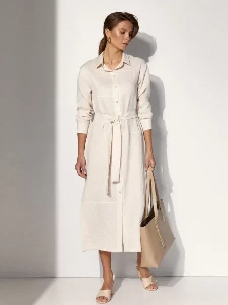 Лляна Сукня міді TrikoBakh молочний