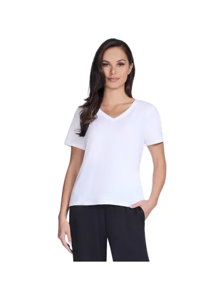 Koszulka Skechers Pima V Neck Tee biała