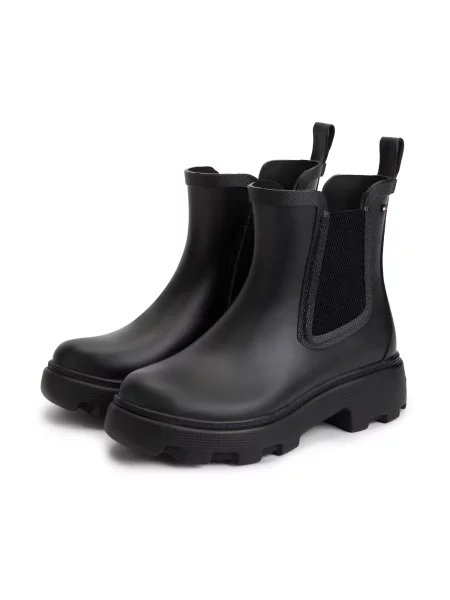 Cizme de cauciuc Tommy Hilfiger Flag Cleated negru