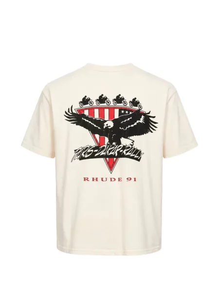 Tricou Rhude cu imagine alb
