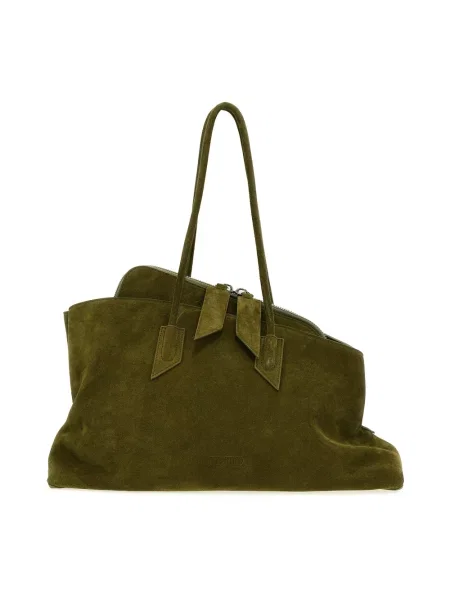 Shopperka The Attico skórzana zielona