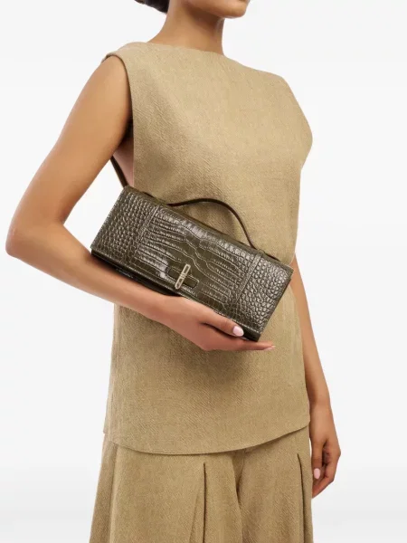 Δερμάτινος clutch Malone Souliers πράσινο