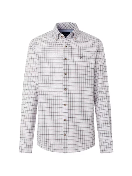 Cămașă Hackett London în carouri de flanelă albastru