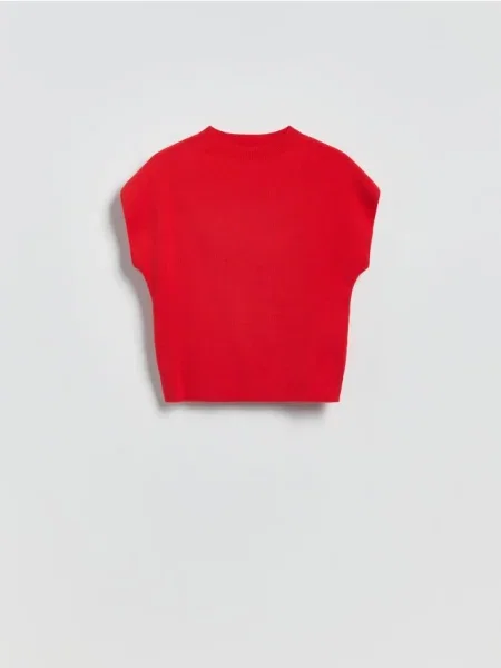 Reserved Bluză cu guler înalt roșu