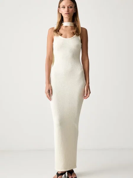 Le Privé rochie tricotată cu CELESTINE CREAM bej