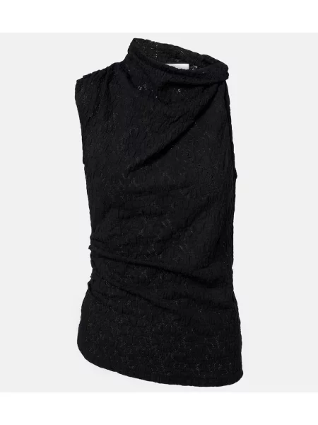 Top Proenza Schouler asimetric din dantelă alb