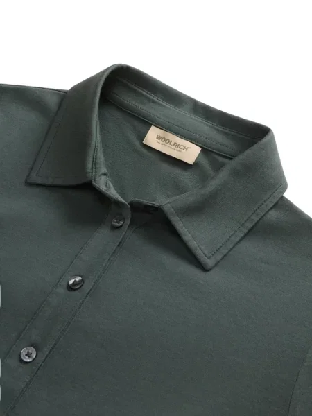 Tricou polo Woolrich cu imagine verde