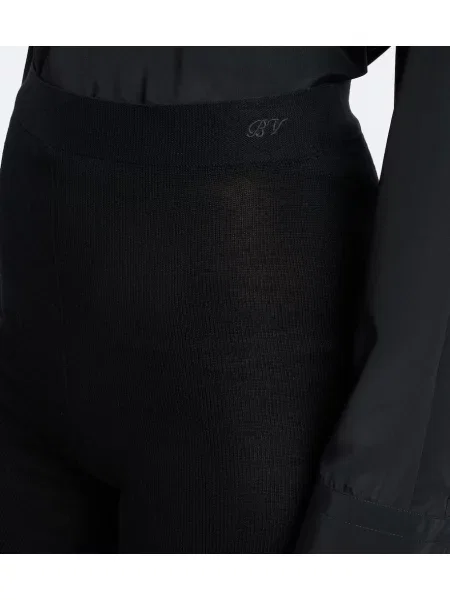 Leggings Bottega Veneta de lână negru